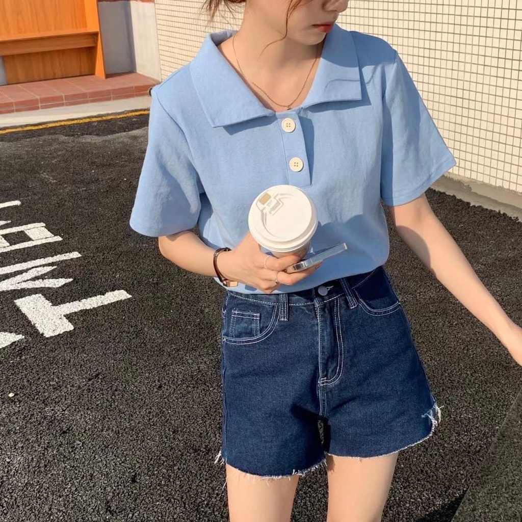 Áo thun POLO BASIC THUNDER Unisex phông trơn nam nữ tay lỡ mùa hè oversize form rộng thời trang phong cách Hàn Quốc | BigBuy360 - bigbuy360.vn