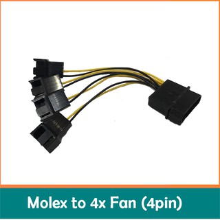 100 cái - Jack chia Fan Molex ra 4 fan máy tính (quạt chuẩn 4pin)
