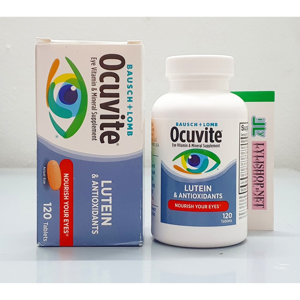 Viên Uống Bổ Mắt Ocuvite Lutein chai 120 viên của Mỹ - tăng cường thị lực, chống mỏi mắt và mắt yếu