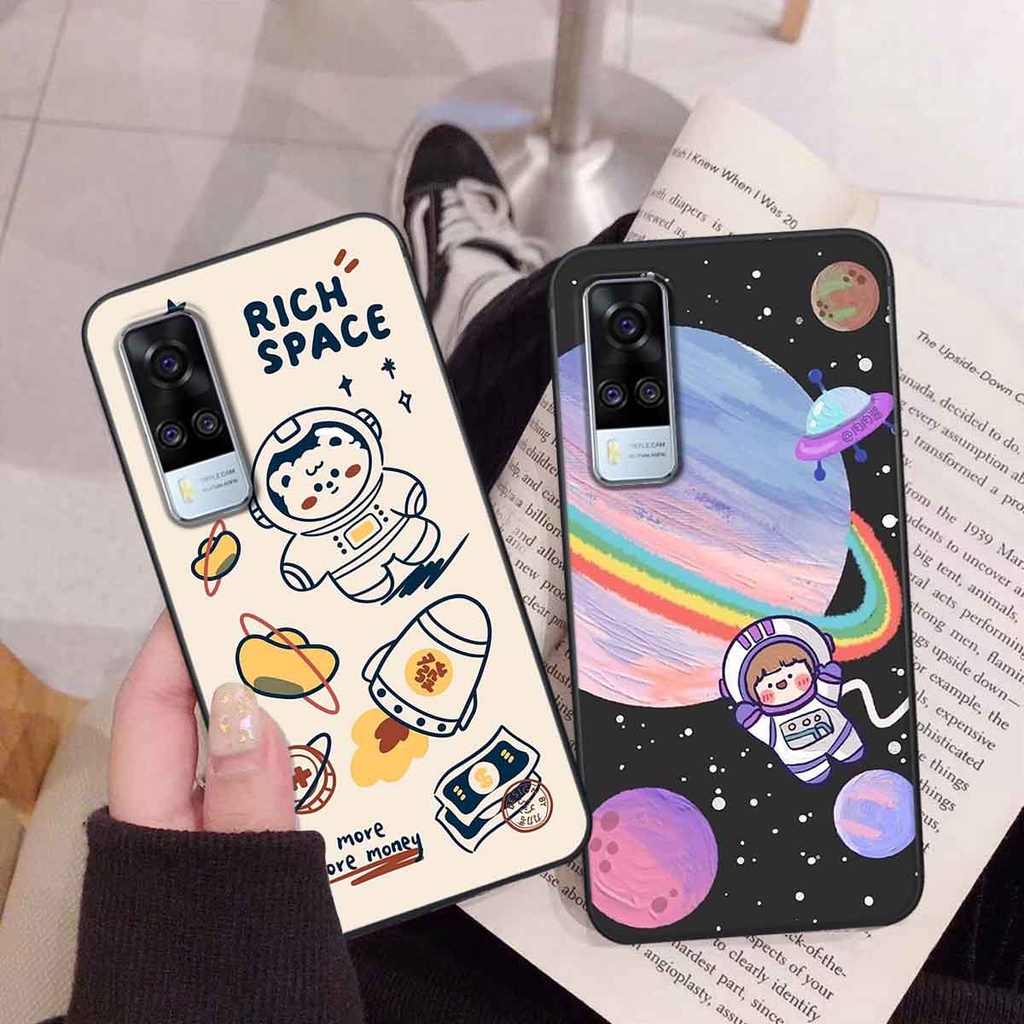 Ốp Vivo Y51 2020 in hình vũ trụ, phi hành gia bầu trời cute dễ thương