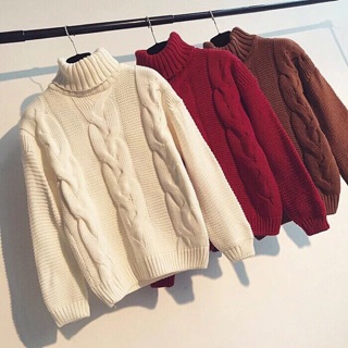 Áo len cổ lọ vặn thừng