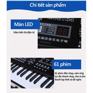 MUSTS6104 Đàn Piano điện tử 61 phím cho người mới học - Đàn Piano Cho Bé Nhiều Chức Năng  - âm thanh hay - nhiềuchứcnăng
