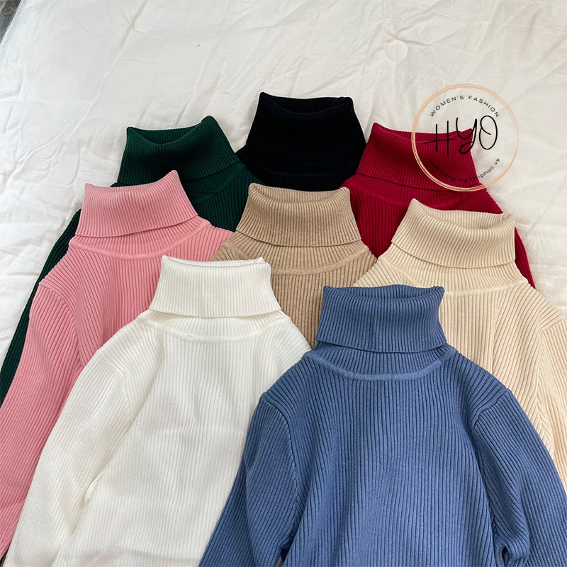 Áo Len Nữ cổ lọ hàn quốc ôm dáng form co dãn lông cừu trơn Quảng Châu | BigBuy360 - bigbuy360.vn