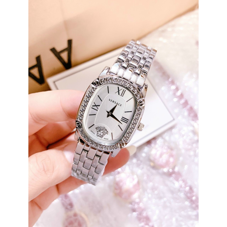 Đồng hồ nữ versace cao cấp, mặt ovan size 32mm đính hạt tinh tế, CHỐNG NƯỚC - Bảo hành 12 tháng