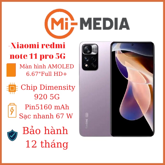  Điện thoại xiaomi redmi note 11 pro 5g nguyên seal bảo hành 12 tháng