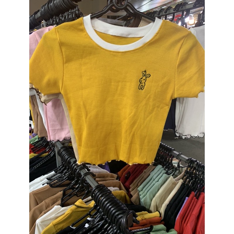 Áo croptop  thêu hình