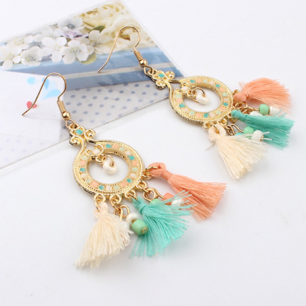 Khuyên tai núm tua phong cách Bohemian cổ điển thanh lịch dành cho nữ