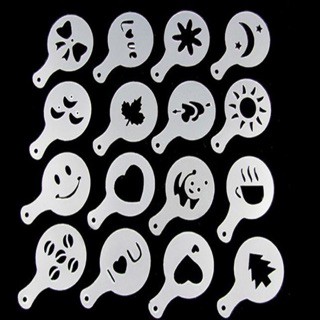 Miếng tạo hình tấm rắc bột cacao trà xanh trang trí cà phê mặt bánh kem capuchino