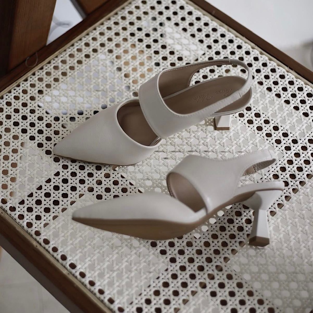 25 STUDIO Giày cao gót bít mũi quai hậu da mềm 6 phân Morgan Shoes