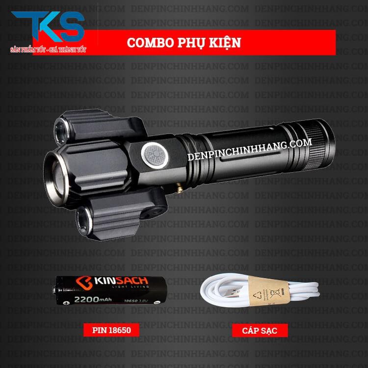 Đèn pin 3 pha siêu sáng xoay 360 độ siêu bền,chống nước cao cấp