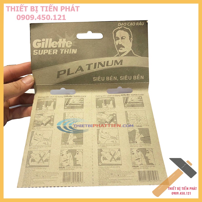 Dao cậu râu đen Gillette kèm lưỡi dao lam Plattinum siêu bén, siêu bền ( Hàng chính hãng )