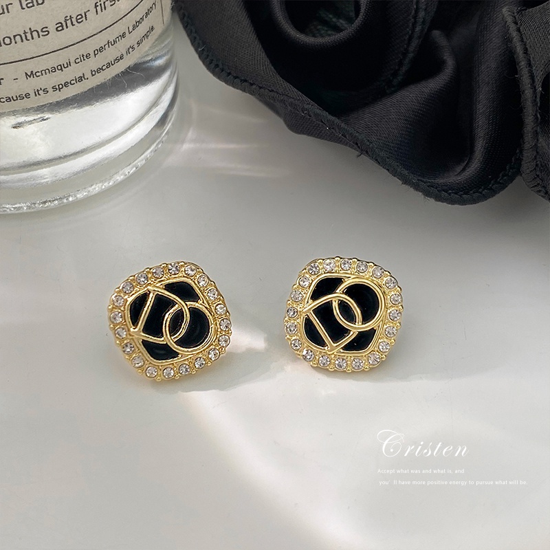 Bông Tai Mạ Bạc 925 Hình Vuông Đính Đá Zircon Thời Trang Cho Nữ