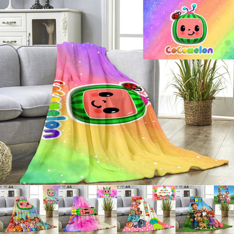 Chăn Bông Mềm Giữ Ấm Hình Hoạt Hình Đáng Yêu Cho Trẻ Em