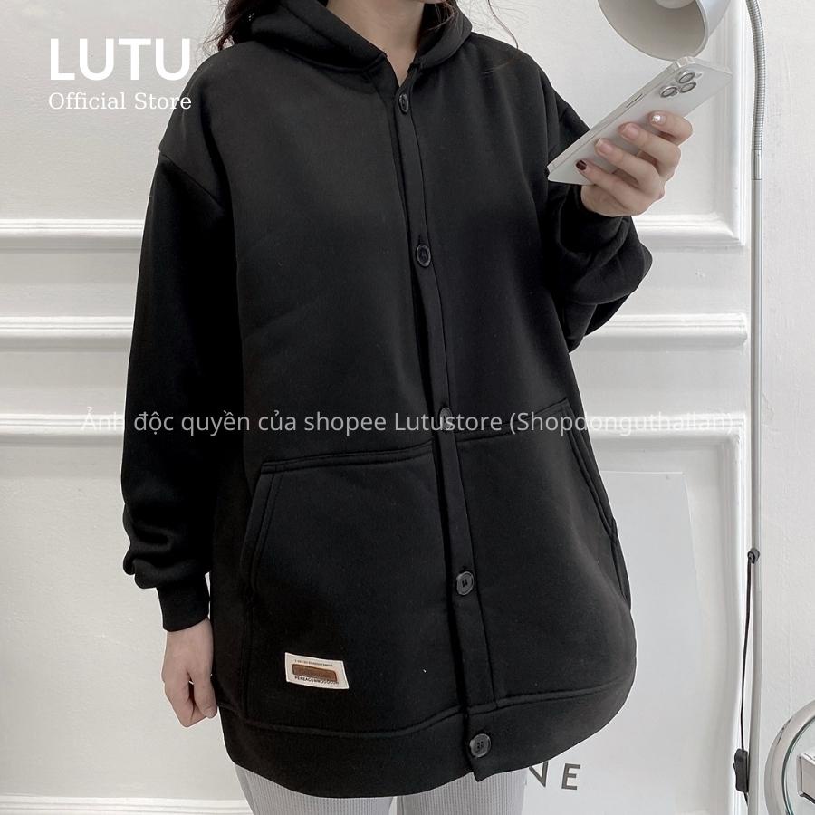 Áo Khoác Hoodie Unisex Nam Nữ Cài Cúc Chất Nỉ Bông Dày Dặn Form Rộng Oversize