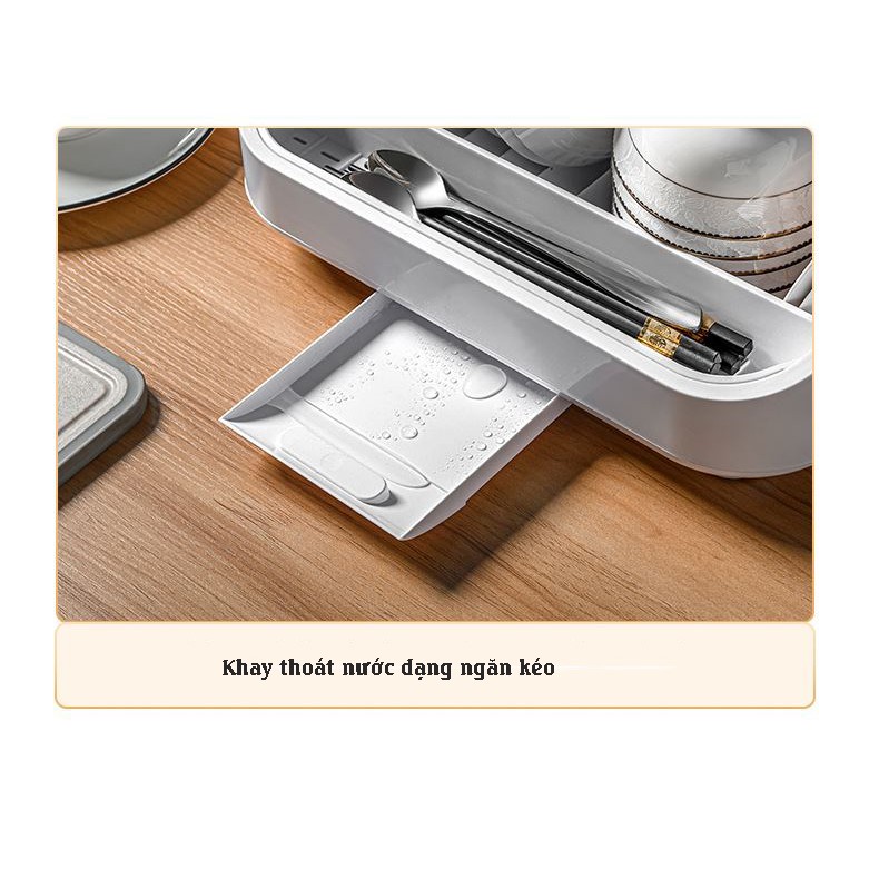 Tủ đựng bát đĩa, Giá úp bát 🍬 Khử trùng 🍬 có nắp đậy chống bụi bẩn đa chức năng, tiện lợi trong căn phòng bếp
