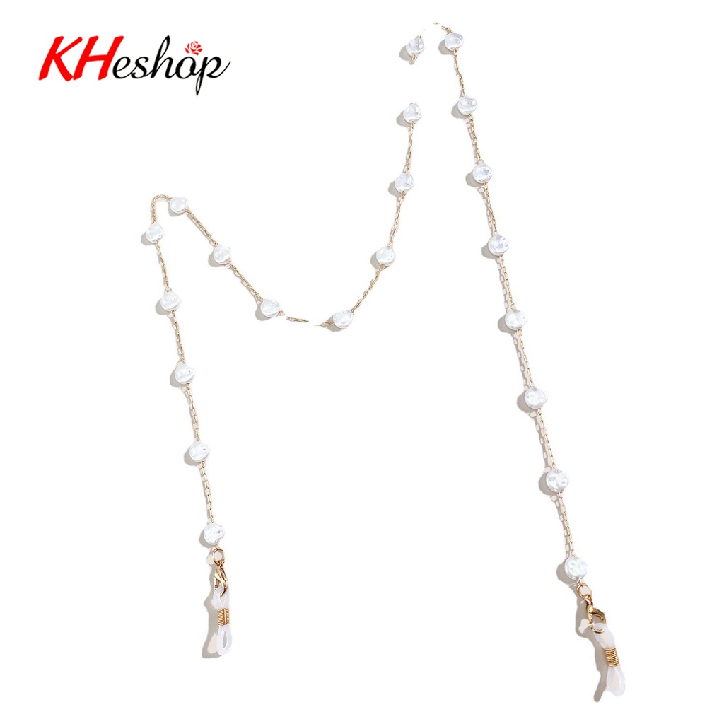 Dây Chuỗi hạt Ngọc 8*3mm đeo kính, khẩu trang siêu tiện lợi, Phong cách Retro cổ đại, mã Y6028