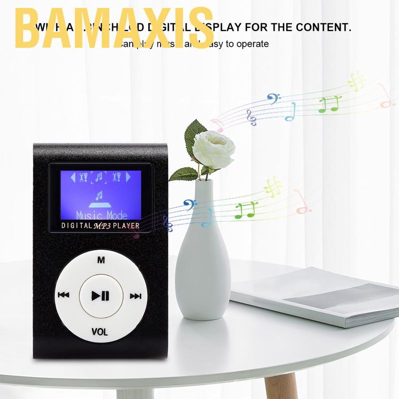 Máy Nghe Nhạc Mp3 Bamaxis 1.8inch Mini Có Kẹp Gắn Tai Nghe