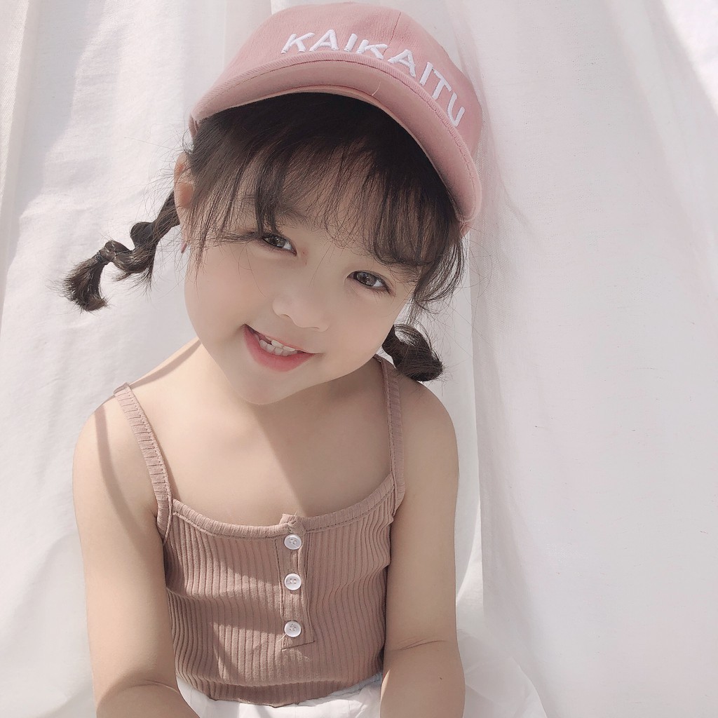 Áo 2 dây thun vân cho bé gái Kids Store