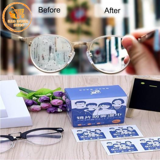 Khăn Giấy Lau Kính Nano Chống Hơi Nước, Mờ Sương, Vân Tay, Bụi Bám (Hộp 100 Miếng)