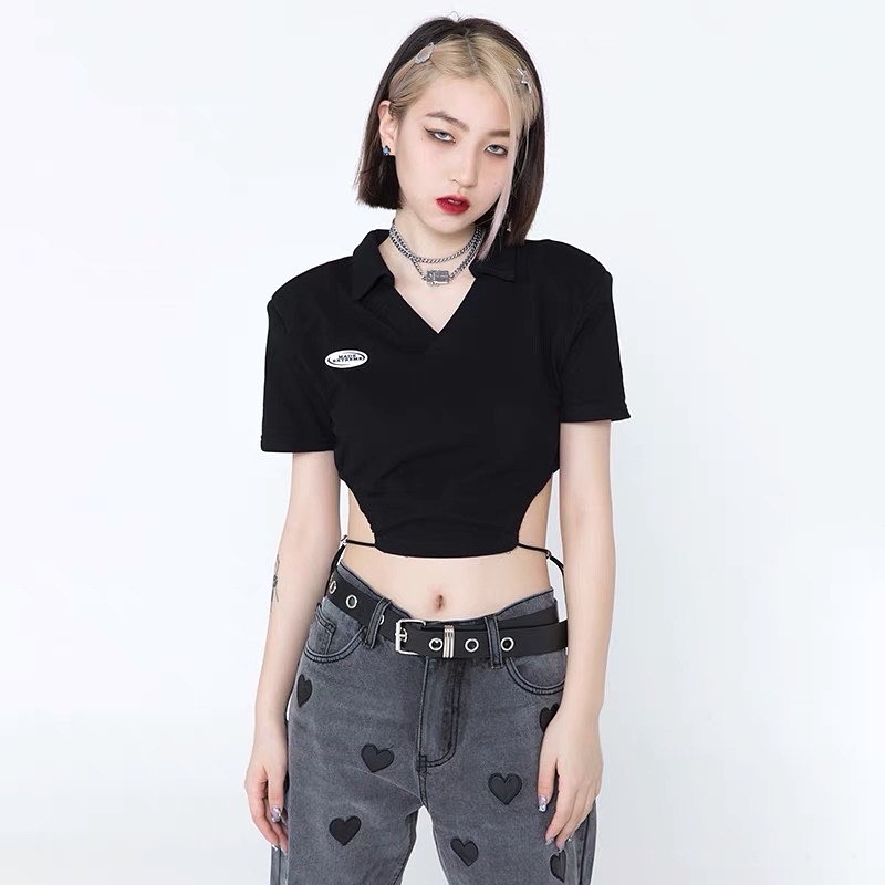 Áo croptop cutout eo