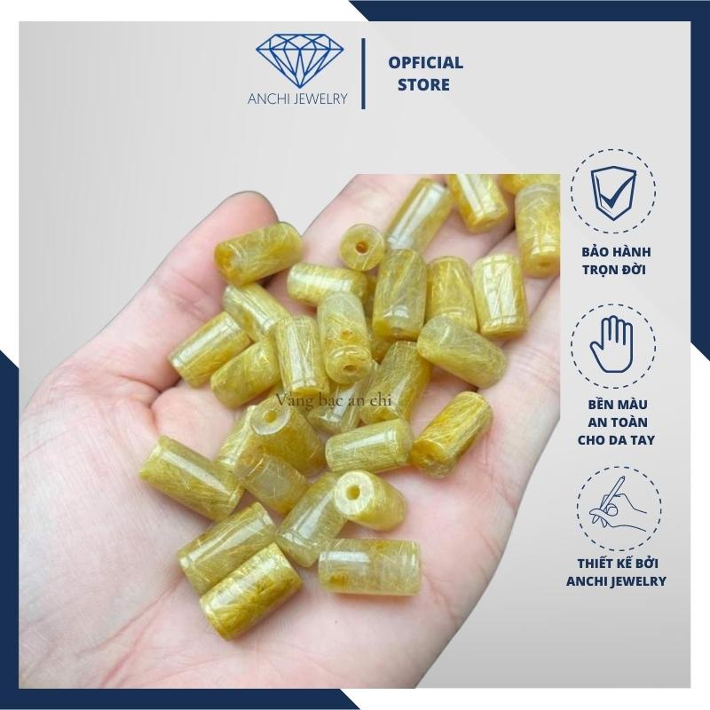 Lu thống tóc vàng mix vòng tay phong thuỷ mệnh thổ / kim, trang sức Anchi jewelry