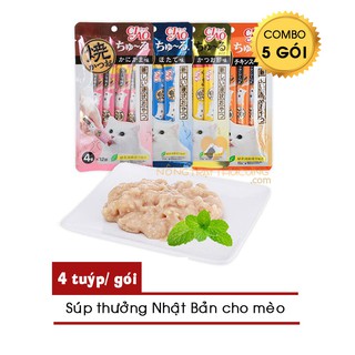 [Combo 5 Gói] Pate – Súp CIAO Churu Cho Mèo – 4 Thanh/Gói