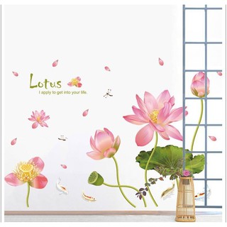 DECAL DÁN TƯỜNG HOA SEN LOTUS