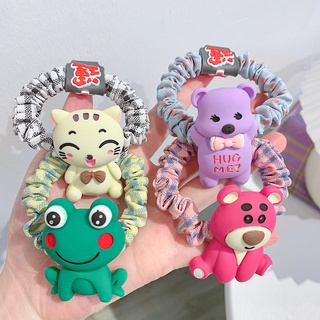 Dây cột tóc cao su co giãn họa tiết gấu hoạt hình dễ thương bắt mắt