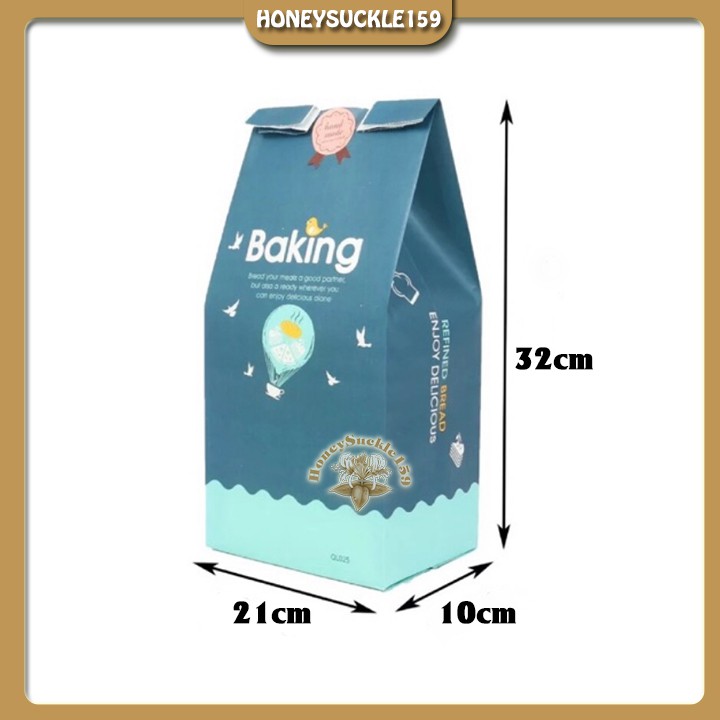 Bộ 10 Túi Đựng Bánh Mỳ Hoa Cúc Lớn 32x21x10cm Nhiều Mẫu