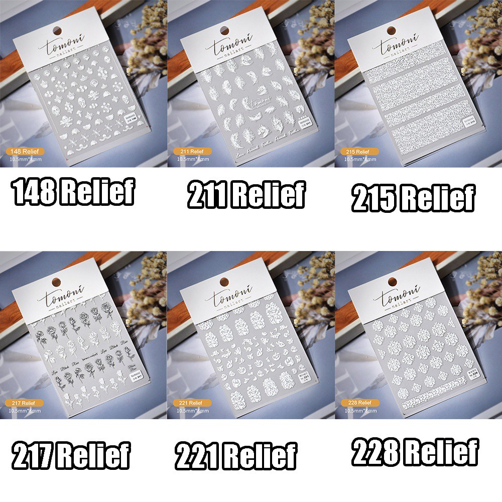 [Hàng mới về] Miếng dán trang trí móng tay họa tiết dập nổi 5D thời trang Bohemia cổ điển DIY