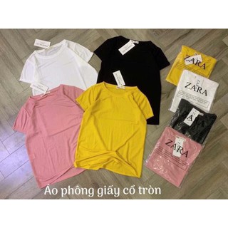 áo thun nữ cổ tròn nhiều màu chất giấy