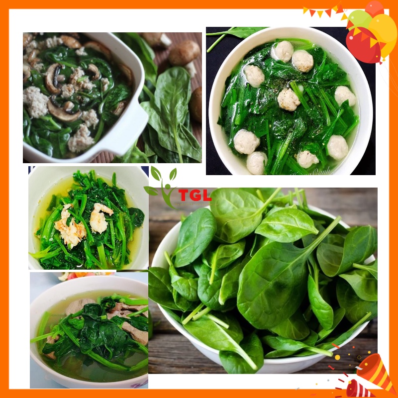 Hạt Giống Cải Bó Xôi Phú Điền, Rau Bina, Rau Chân Vịt, hạt giống rau củ quả, Chịu Nhiệt, Lá Xanh, Gốc Tím - Gói 20 gram
