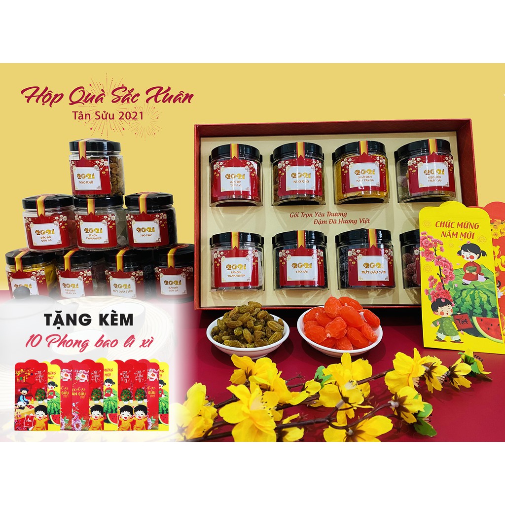 HỘP QUÀ TẾT SANG TRỌNG 8 LOẠI MỨT