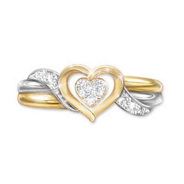 Nhẫn Đeo Tay Kim Loại Hình Trái Tim Thanh Lịch Cho Nữ