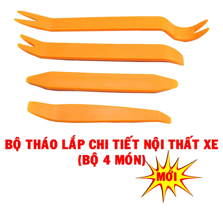 Bộ 4 dụng cụ mở nạy tháo lắp các chi tiết nội thất ô tô xe hơi cao cấp: SKU:230