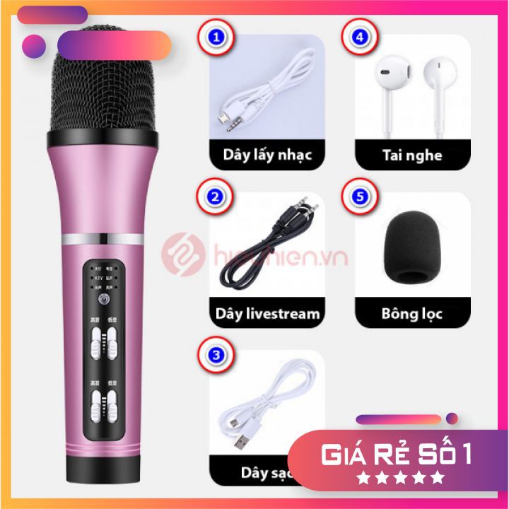 Micro C25 Hát Karaoke Livestream ⚡ LOẠI 1 CHÍNH HÃNG⚡ Chế độ Autotune, Giả giọng Người Già, Trẻ Nhỏ, Âm Thanh Sống Động