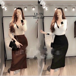 CHÂN VÁY LEN ÔM DÁNG DÀI CHẤT ĐẸP ( DÀI 70CM )