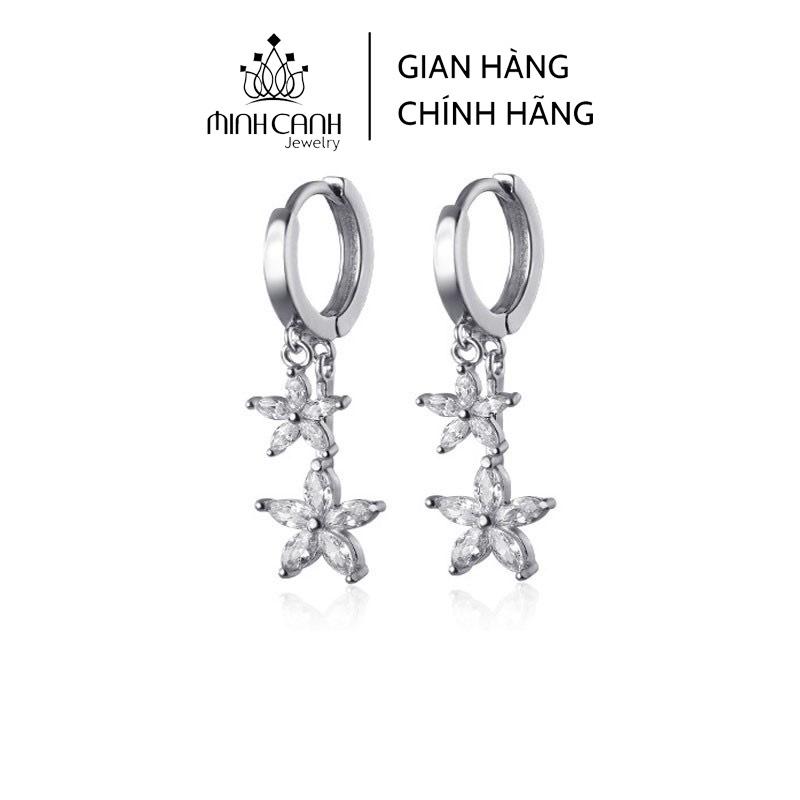 Bông Tai Bạc 925 Hoa Kép Minh Canh Jewelry