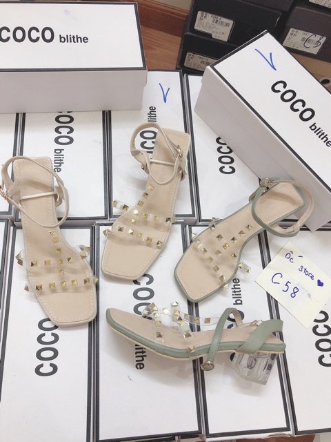 C58: ( ảnh thật) sandal đinh gót vuông 4p
