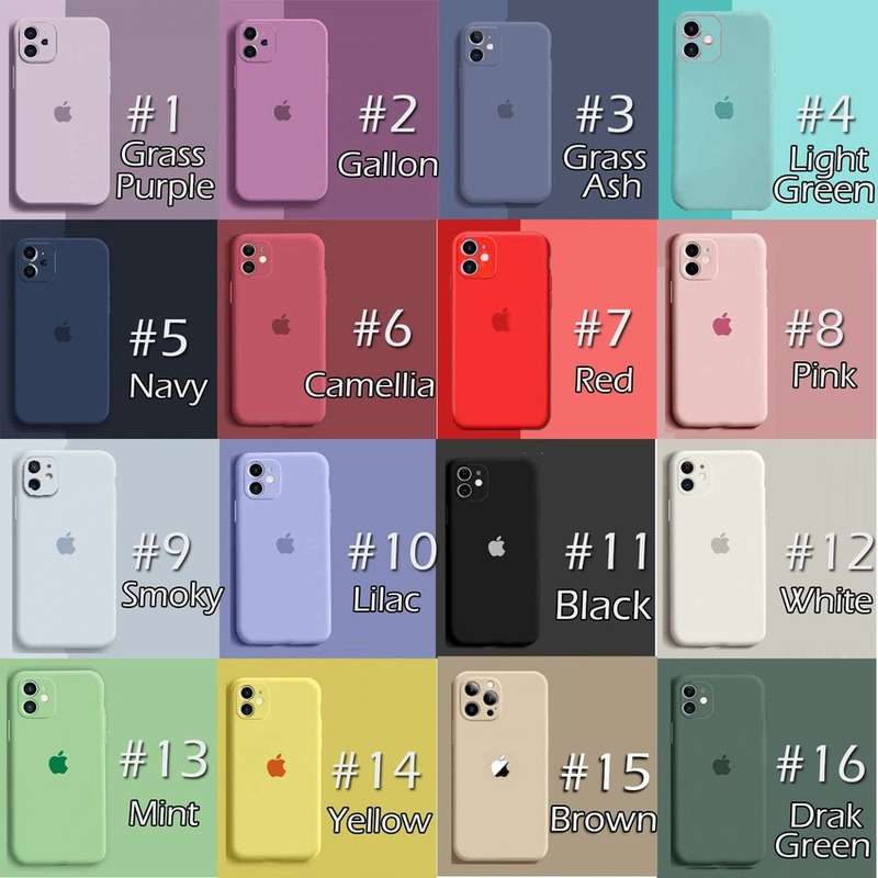 Ready Stock iPhone 8 7 6 6s Plus Phone Case Straight Edge Liquid Casing Simple Candy Color Lens Protector With Logo Soft Silicone Soft Silicone Back Cover