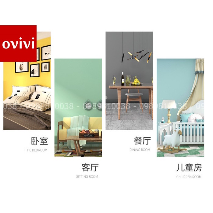 Giấy dán tường phòng ngủ màu trơn GIÁ SỈ - decal dán tường có keo sẵn khổ 45cm