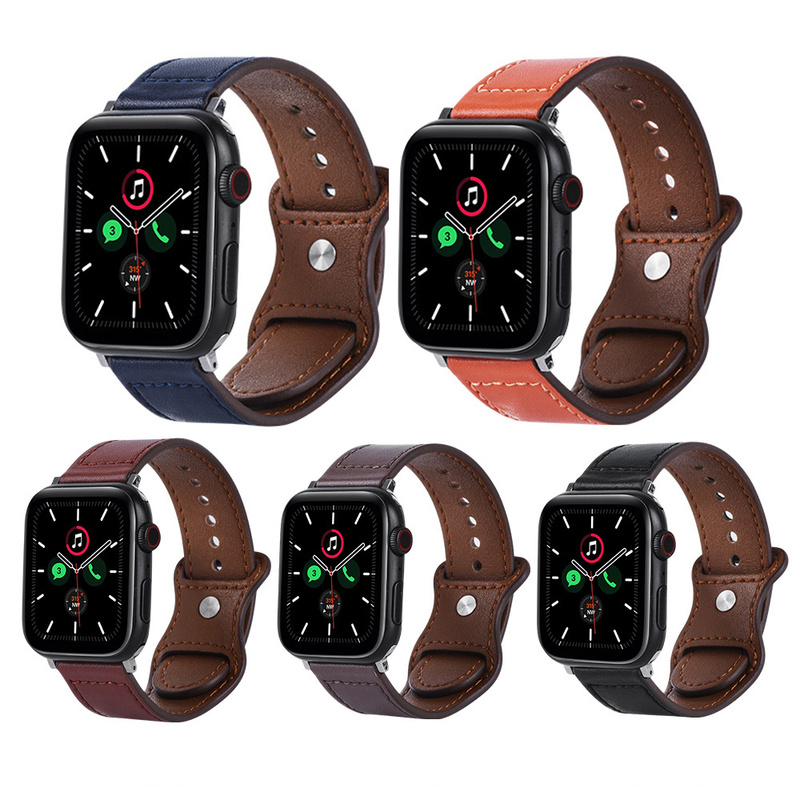 Dây đeo bằng da bò chuyên dụng cho đồng hồ thông minh Apple Watch 5 44mm Iwatch Series 4 3 2 1 42mm 38mm