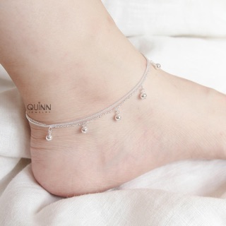 Lắc chân Boho, lắc chân bạc nữ dây đôi Quinn Jewelry