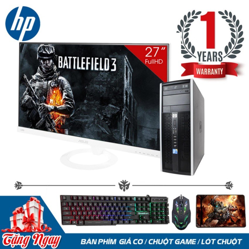 Combo PC HP 6000 Pro MT + Màn hình Asus 27inch Full Viền (Core 2 Duo E8500, Ram 8GB, SSD 120GB, HDD 1TB) + Quà Tặng | BigBuy360 - bigbuy360.vn