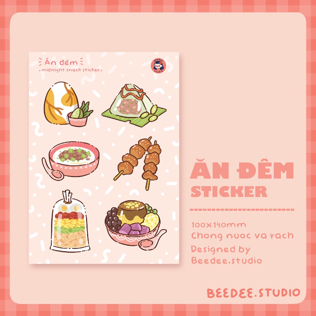 Tấm sticker món ngon ĂN ĐÊM decal chống thấm nước | Hàng độc quyền ...