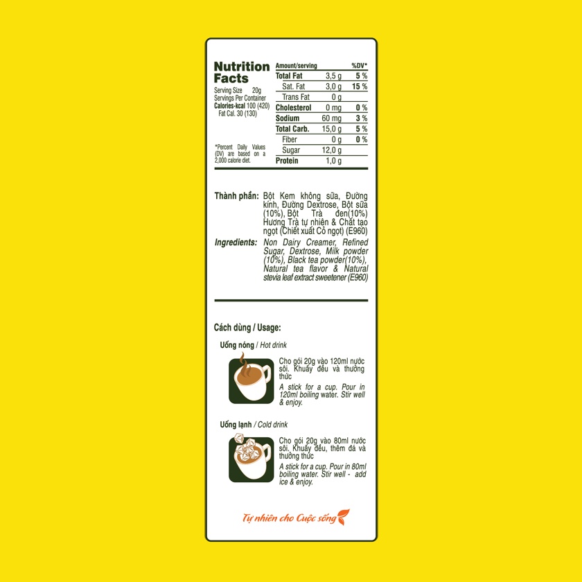 Bột Trà Sữa hòa tan TRẦN QUANG 480g