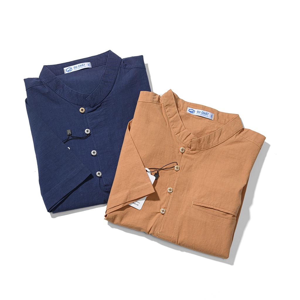 Áo Đũi Nam Cổ Tàu GU CHẤT, Chất Đũi Thoáng Mát GUD06