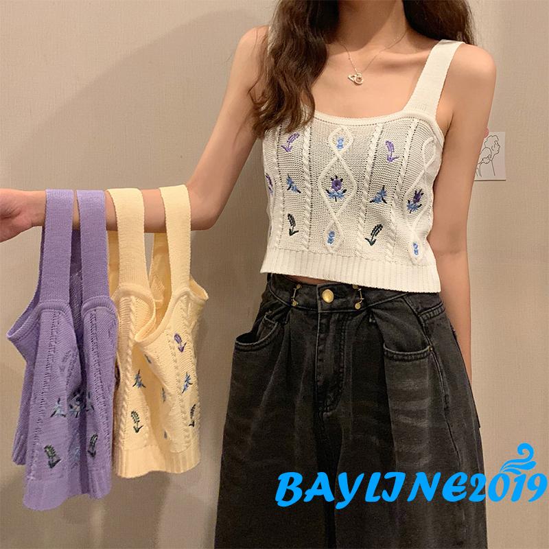 Áo Ba Lỗ Nữ Thêu Hoa Thời Trang