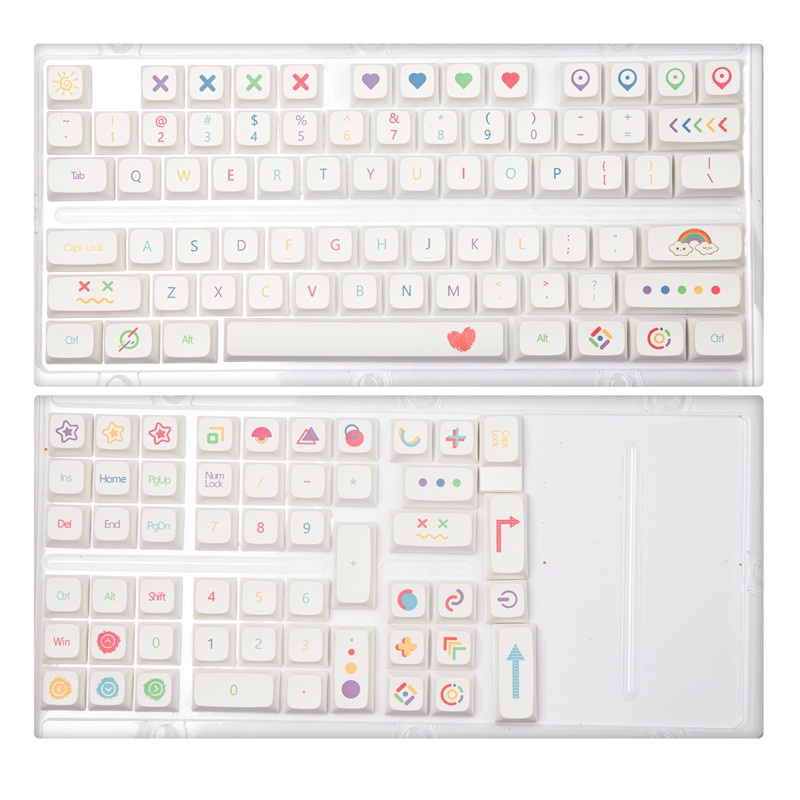 122 Phím Bút màu Keycap XDA Cấu hình dễ thương PBT Thuốc nhuộm phụ Bàn phím cơ học Keycap