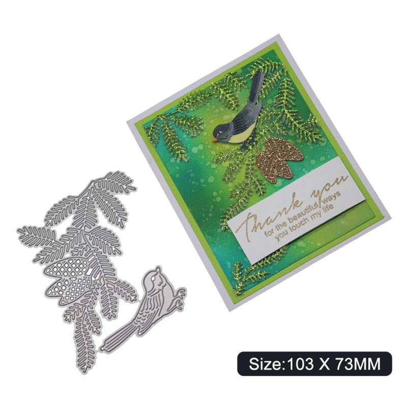 Khuôn Cắt Giấy Thủ Công DIY Hình Chim Và Lá Cho Học Sinh